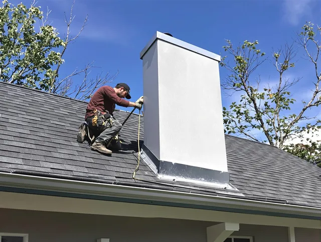 Norwalk Chimney Sweep team member finishing chimney construction in Norwalk, CA