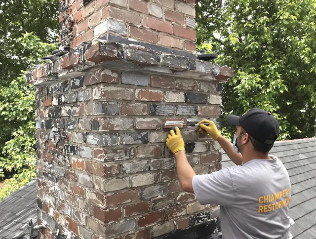 In-progress chimney restoration by Norwalk Chimney Sweep in Norwalk, CA