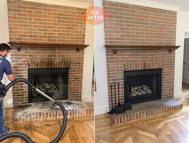 Norwalk Chimney Sweep carefully sanitizing a fireplace in Norwalk, CA