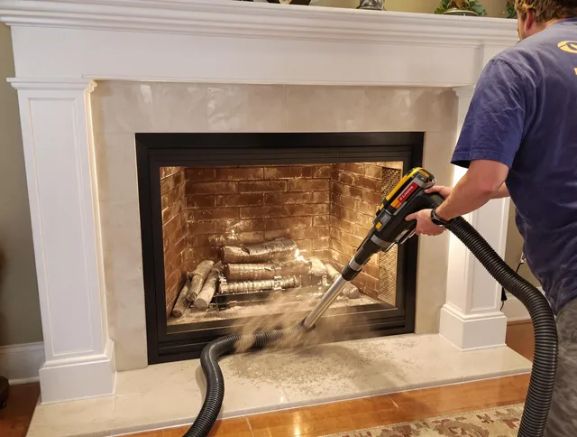 Fireplace cleaning performed by Norwalk Chimney Sweep in Norwalk, CA